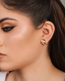 Brinco Argola Orgânica Lisa 1.2 cm Banhado a Ouro 18k