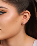 Dupla de Argolas Pontos de Luz Coloridos Banhado a Ouro 18K