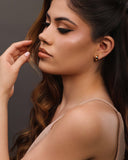 Brinco Meia Argola Lisa 1.2 cm Banhado a Ouro 18K