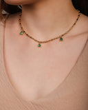 Gargantilha Gomos Gotas Turmalina Banhado a Ouro 18K - 40 cm