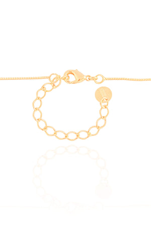 Gargantilha Gomos Gotas Safira Rosa Banhado a Ouro 18K - 40 cm