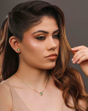 Gargantilha Pingente Retangular Turmalina Banhado a Ouro 18K - 45 cm