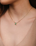 Gargantilha Pingente Retangular Turmalina Banhado a Ouro 18K - 45 cm