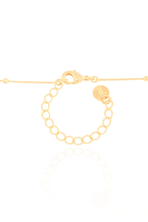 Gargantilha Veneziana Bolinhas Coração Cristal Banhado a Ouro 18K - 45 cm