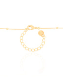 Gargantilha Veneziana Bolinhas Coração Cristal Banhado a Ouro 18K - 45 cm