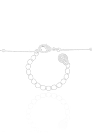 Gargantilha Veneziana Bolinhas Coração Cristal Ródio Branco - 45 cm