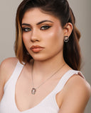 Gargantilha Oval Orgânico Ponto de Luz Cristal Ródio Branco - 45 cm