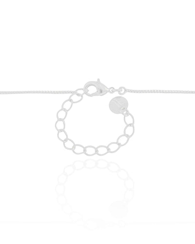 Colar Oval Orgânico Ponto de Luz Cristal Ródio Branco - 45 cm