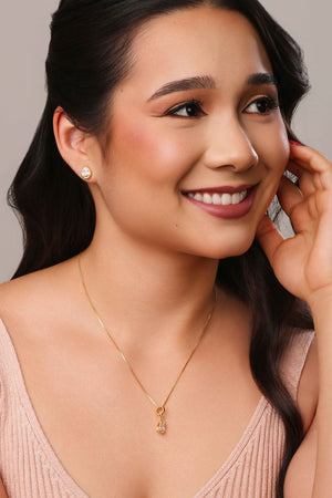 Brinco Gota Cristal Detalhada Banhado a Ouro 18K