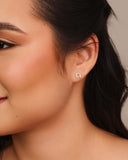 Brinco Ferradura Cravejada Cristal Ródio Branco