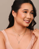 Brinco Coração Vazado Ponto de Luz Cristal Ródio Branco