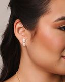 Brinco Gota Dupla Cravejada Cristal Banhado a Ouro 18K