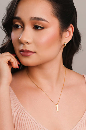 Brinco Argola Click Lisa 1.3 cm Banhado a Ouro 18K