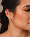 Brinco Argola Click Lisa 1.3 cm Ródio Branco