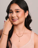 Brinco Argola Clik Três Filetes Bolas Lisas 1.5 cm Banhado a Ouro 18K