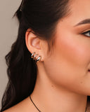 Ear Cuff Três Filetes Lisos 1.7 cm Ródio Branco