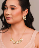 Brinco Circulos Entrelaçados Lisos 3.6 cm Banhado a Ouro 18K