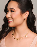 Relicário Coração Medalhas Cravejado Cristal Banhado a Ouro 18K - 40 cm