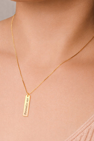 Gargantilha com Pingente Retângular Personalizado Liso Banhado a Ouro 18K - 45 cm