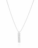 Gargantilha com Pingente Retângular Personalizado Liso Ródio Branco - 45 cm
