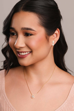 Gargantilha Veneziana Gota Cravejada Cristal Banhado a Ouro 18K - 45 cm