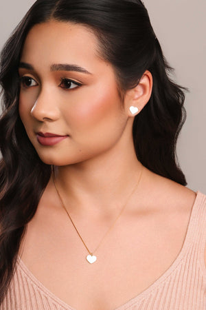 Gargantilha Veneziana Coração Liso 1.0 cm Banhado a Ouro 18K - 45 cm