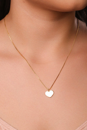 Gargantilha Veneziana Coração Liso 1.0 cm Banhado a Ouro 18K - 45 cm