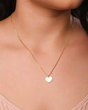 Gargantilha Veneziana Coração Liso 1.0 cm Banhado a Ouro 18K - 45 cm