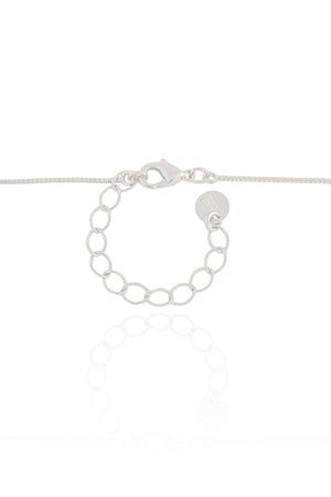 Gargantilha Veneziana Coração Liso 1.0 cm Ródio Branco - 45 cm