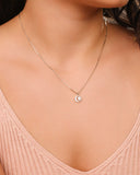 Gargantilha Redondo Ponto de Luz Cravejado Cristal Ródio Branco - 45 cm