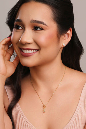 Gargantilha Veneziana Gota Cristal Detalhada Banhado a Ouro 18K - 45 cm