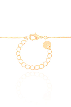 Gargantilha Veneziana Gota Cristal Detalhada Banhado a Ouro 18K - 45 cm