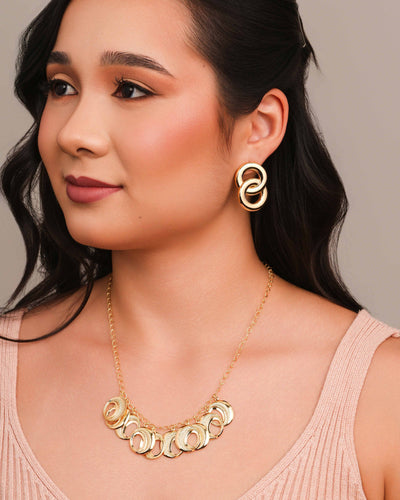 Colar Elos Texturizados 4 mm Banhado a Ouro 18K - 50 cm