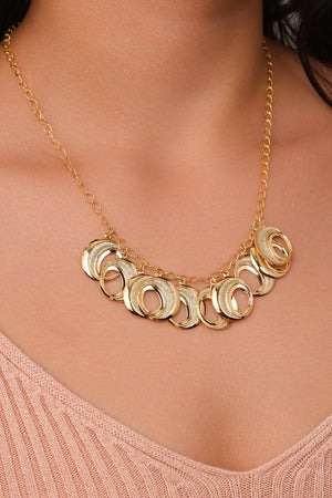 Gargantilha Elos Texturizados Banhado a Ouro 18K - 50 cm