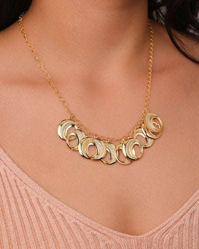 Colar Elos Texturizados 4 mm Banhado a Ouro 18K - 50 cm