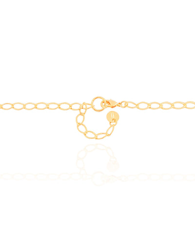 Colar Elos Texturizados 4 mm Banhado a Ouro 18K - 50 cm