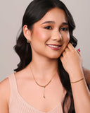 Gargantilha Gravata Bolinhas Lisas Banhado a Ouro 18K - 50 cm