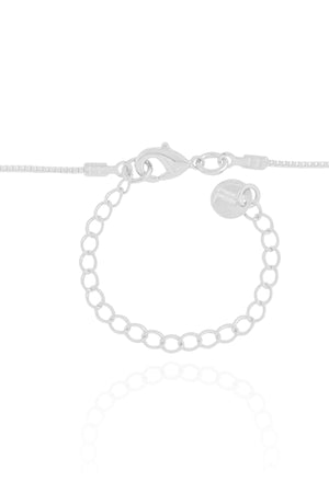 Gargantilha Gravata Bolinhas Lisas Ródio Branco - 50 cm