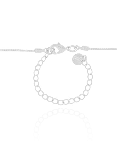 Colar Gravata Bolinhas Lisas Ródio Branco - 50 cm