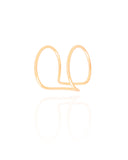 Anel Ajustável Fio Duplo Liso Tamanho M Banhado a Ouro 18K