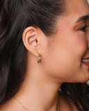 Brinco Argola Dois Filetes Lisos 2.1 cm Banhado a Ouro 18K