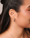 Brinco Argola Dois Filetes Lisos 2.1 cm Ródio Branco