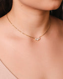 Gargantilha Elos Pingente Gotas Cristal Banhado a Ouro 18K - 40 cm