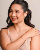 Gargantilha Elos Pingente Gotas Cristal Ródio Branco - 40 cm