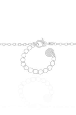 Gargantilha Elos Pingente Gotas Cristal Ródio Branco - 40 cm