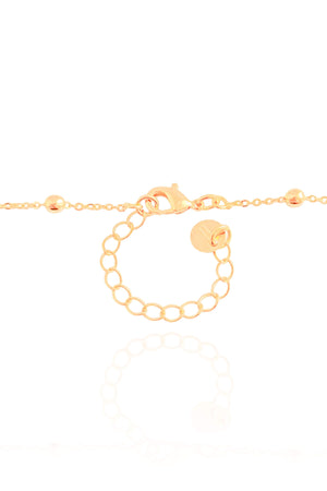 Gargantilha Elos Bolinhas Gota Cristal Banhado a Ouro 18K - 40 cm