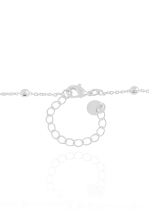 Gargantilha Elos Bolinhas Gota Cristal Ródio Branco - 40 cm