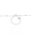 Gargantilha Elos Bolinhas Gota Cristal Ródio Branco - 40 cm