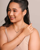 Gargantilha Veneziana Canutilhos Ponto de Luz Cristal Ródio Branco - 40 cm