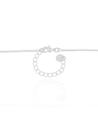 Colar Veneziana Canutilhos Ponto de Luz Cristal Ródio Branco - 40 cm